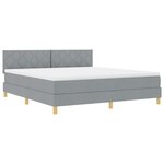 vidaXL Lit à sommier avec matelas Gris clair 180x200 cm Tissu