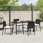 vidaXL Ensemble de salle à manger pour jardin 5 Pièces Noir Poly rotin
