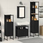 vidaXL Ensemble de mobilier de salle de bain 4 Pièces Chêne noir