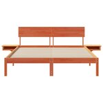 vidaXL Cadre de lit avec tête de lit Brun cire 160 x 200 cm Pin massif