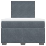 vidaXL Sommier à lattes de lit et matelas gris foncé 120x190cm velours