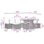 vidaXL Ensemble de canapé de jardin 7 Pièces Noir Poly rotin