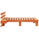 vidaXL Cadre de lit avec tête de lit Brun cire 90 x 200 cm Pin massif