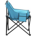 vidaXL Chaise de camping avec poche pliable lot de 2 bleu vif