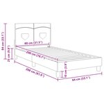vidaXL Cadre de lit pour enfants avec tête de lit Gris foncé tissu