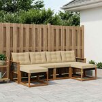 vidaXL Ensemble de canapés d'extérieur 6 pc Naturel et Beige