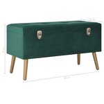 vidaXL Banc avec compartiment de rangement 80 cm Vert Velours