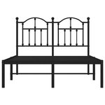 vidaXL Cadre de lit métal sans matelas avec tête de lit noir 120x200cm