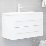 vidaXL Armoire d'évier Blanc 80x38 5x48 cm Bois d’ingénierie