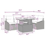 vidaXL Ensemble de canapé de jardin avec coussin 6 Pièces Gris et marine