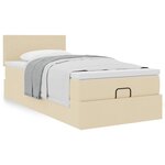 vidaXL Cadre de lit ottoman avec matelas crème 80x200 cm tissu