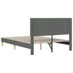 vidaXL Cadre de lit avec tête de lit Gris foncé 160 x 200 cm Tissu