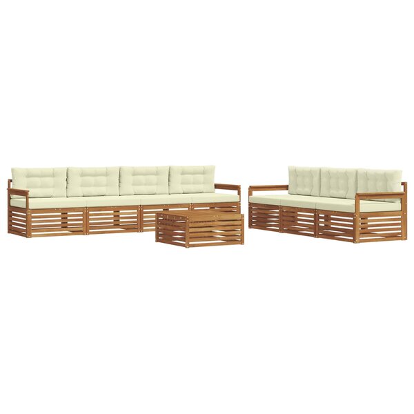 vidaXL Ensemble de canapés d'extérieur 8 pc Naturel et Crème