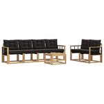 vidaXL Ensemble de canapés d'extérieur 7 pc Blanc et noir