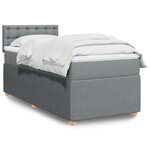 vidaXL Sommier à lattes de lit avec matelas Gris clair 100x200cm Tissu