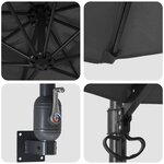vidaXL Parasol de patio Anthracite Acier  Polyester Grand Parasol Rond