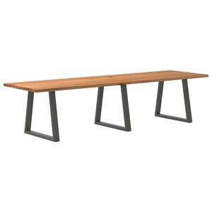 vidaXL Table à manger marron clair bois de chêne massif rectangulaire