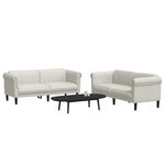 vidaXL Ensemble de canapés 2 Pièces crème velours