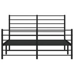 vidaXL Cadre de lit métal sans matelas avec pied de lit noir 140x200cm
