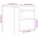 vidaXL Table de chevet noir 45x50x50 cm bois d’ingénierie