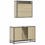 vidaXL Ensemble de meubles de salle de bain 2 Pièces chêne sonoma