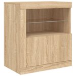 vidaXL Buffet avec lumières LED chêne sonoma 60 5x37x67 cm