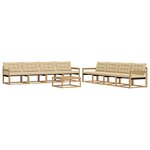 vidaXL Ensemble de canapés d'extérieur 9 pc Blanc et Beige