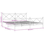 vidaXL Cadre de lit métal sans matelas et pied de lit blanc 193x203 cm