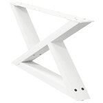 vidaXL Pieds de table basse 2 pièces Blanc 70 x (30-31 3) cm Acier