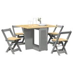 vidaXL Ensemble à manger papillon 5 Pièces Corona pliable gris bois pin
