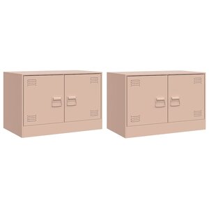 vidaXL Meubles TV 2 Pièces rose 67x39x44 cm acier