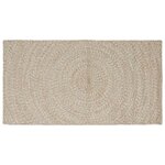 vidaXL Tapis de surface Rectangulaire Naturel et Blanc 60 x 110 cm