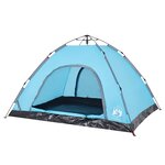 vidaXL Tente de camping 4 personnes bleu libération rapide