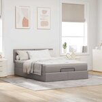 vidaXL Lit ottoman avec matelas taupe 140x190 cm tissu