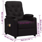 vidaXL Fauteuil électrique de massage Noir Similicuir