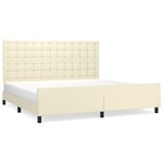 vidaXL Cadre de lit sans matelas crème 200x200 cm similicuir