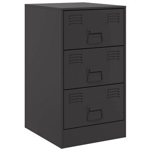 vidaXL Table de chevet noir 34 5x39x62 cm acier