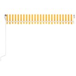 vidaXL Auvent automatique capteur de vent LED 450x350cm Jaune et blanc
