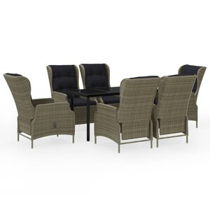 vidaXL Ensemble à manger de jardin 7 Pièces Marron