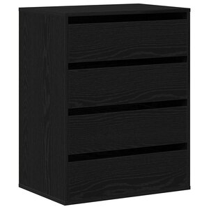 vidaXL Armoire à tiroirs Noir 60 x 41 x 76 cm Bois d'ingénierie