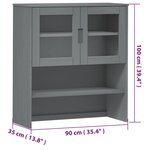 vidaXL Dessus de buffet MOLDE Gris 90x35x100 cm Bois massif de pin