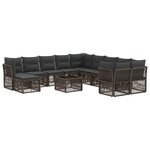 vidaXL Ensemble de canapé de jardin 12 Pièces Gris polyrotin