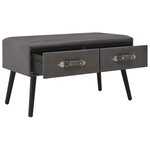 vidaXL Banc avec tiroirs 80 cm Gris Similicuir