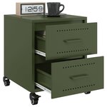 vidaXL Tables de chevet 2 Pièces vert olive 36x39x43 5 cm acier