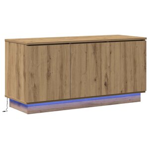 vidaXL Meuble TV avec LED chêne artisanal 100 x 38 x 49 cm