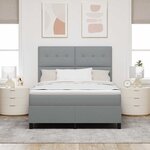 vidaXL Lit à ressorts avec matelas Gris clair 160 x 200 cm tissu
