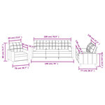 vidaXL Ensemble de canapés 3 Pièces coussins gris foncé tissu