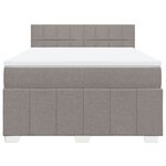 vidaXL Sommier à lattes de lit avec matelas Taupe 160x200 cm Tissu