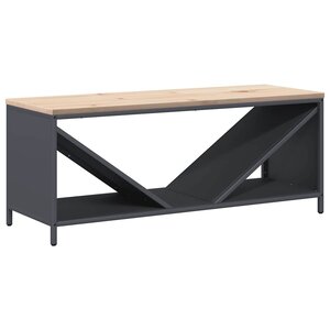 vidaXL Étagère à bois de chauffage avec plateau en bois anthracite