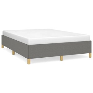 vidaXL Cadre de lit sans matelas gris foncé 140x190 cm tissu